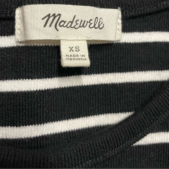 Madewell Striped Crop Top Tank Top Black/White XS - Picture 2 of 4